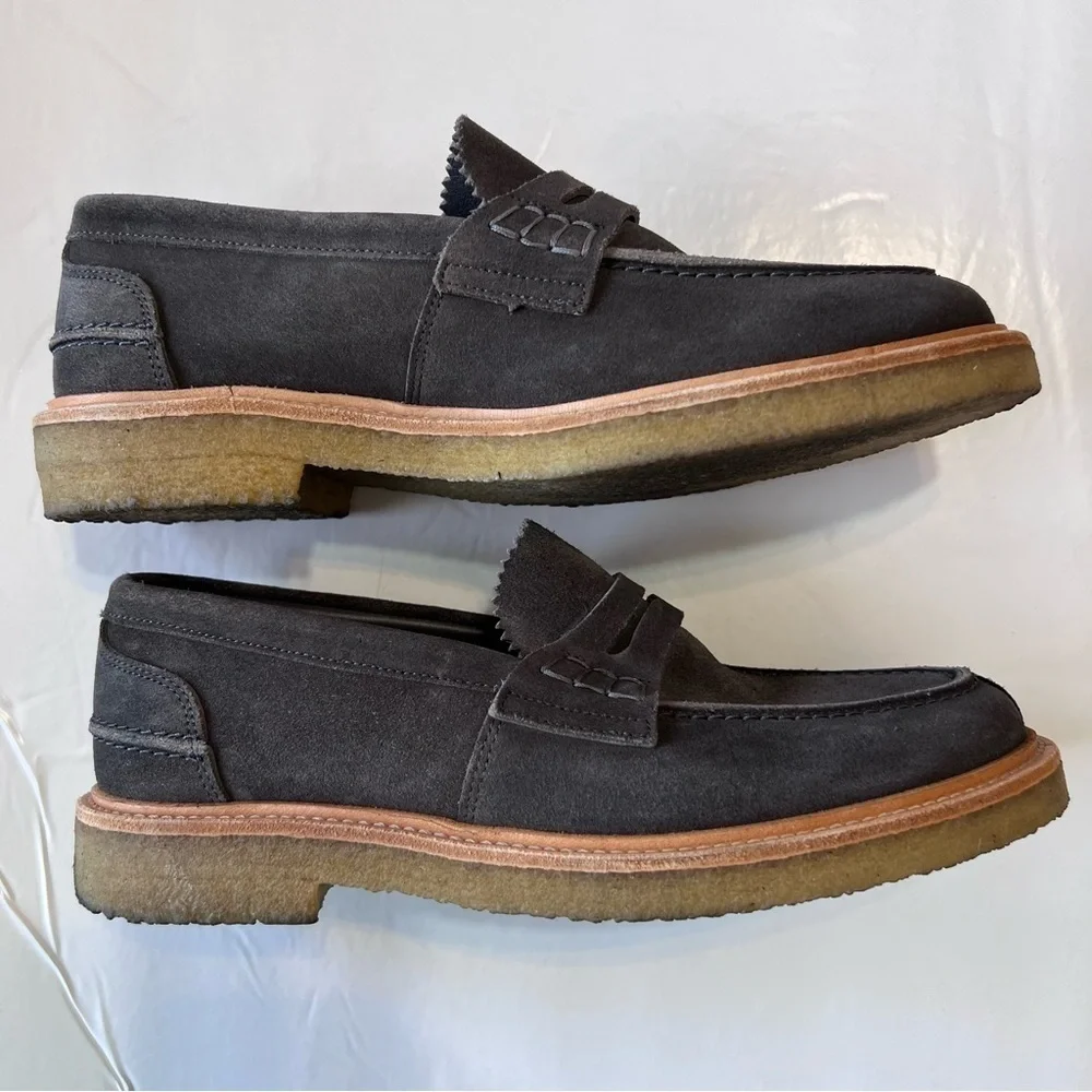 EUC Mens AQUATALIA Ulrich Weatherproof Suede Penny Loafer Fog Size 7.5